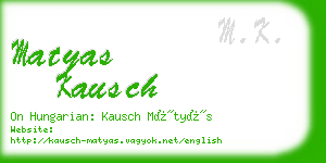 matyas kausch business card